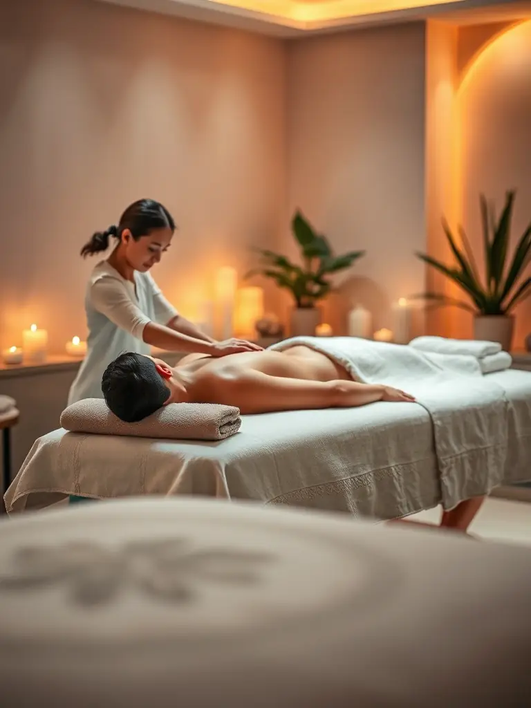 A calming image of a person receiving a massage, highlighting the benefits of relaxation and stress relief, for the Wellness Resources section of Lifestyle Guru.